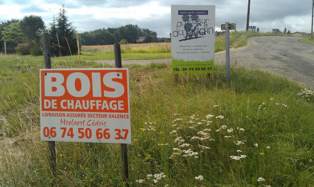 Sign for firewood in France