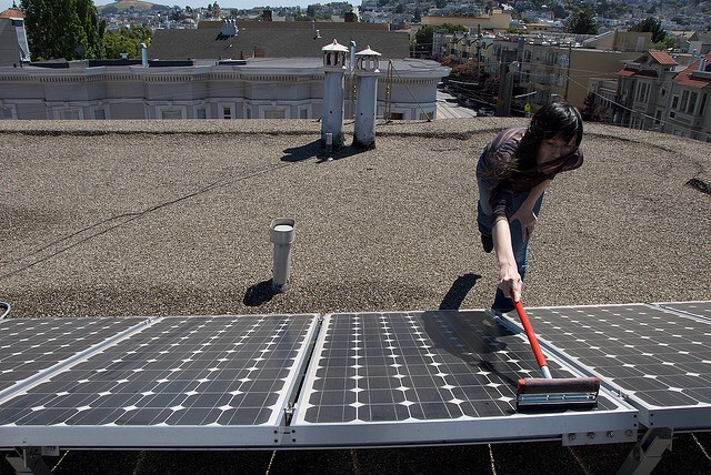 Solar panel cleaning (Brian Kusler)